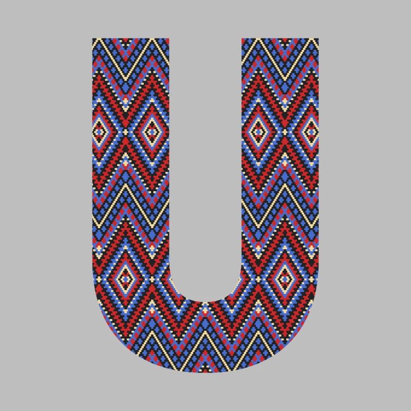 Monogram Letter U- geometric pattern