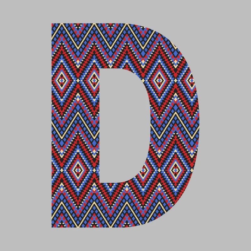Monogram Letter D- geometric pattern