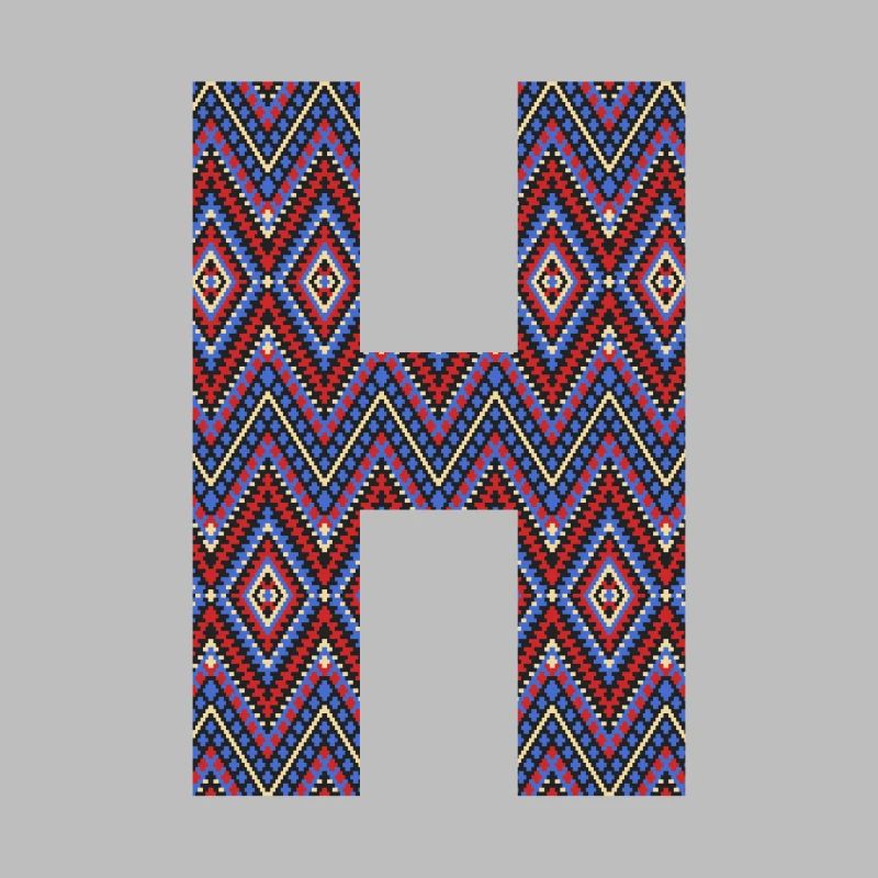 Monogram Letter H- geometric pattern