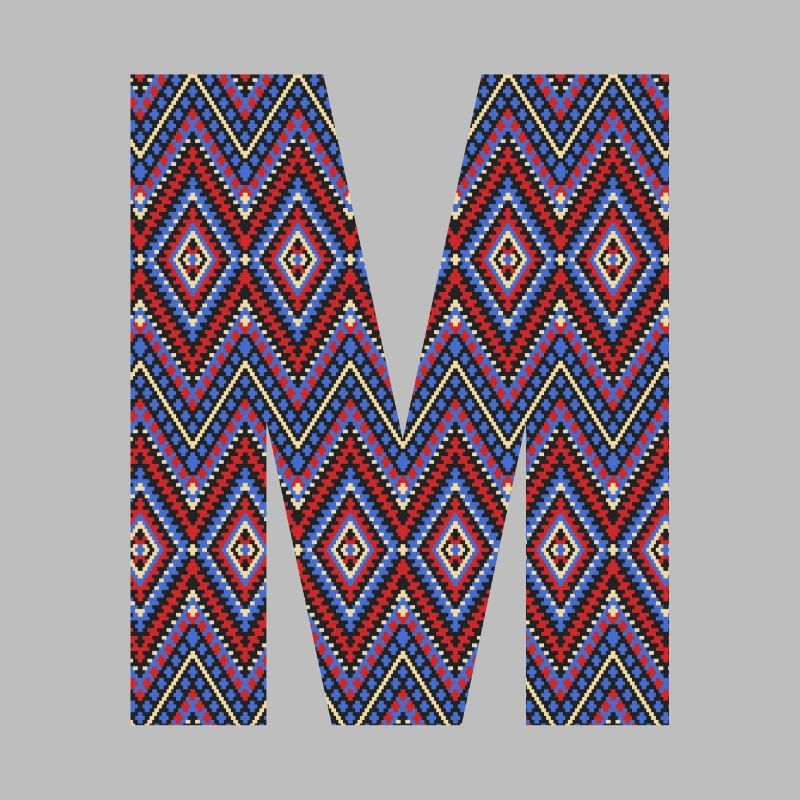 Monogramm Buchstabe M - geometrisches Muster