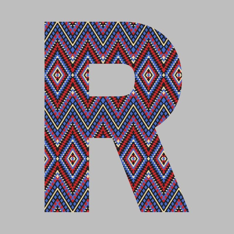 Monogram Letter R- geometric pattern