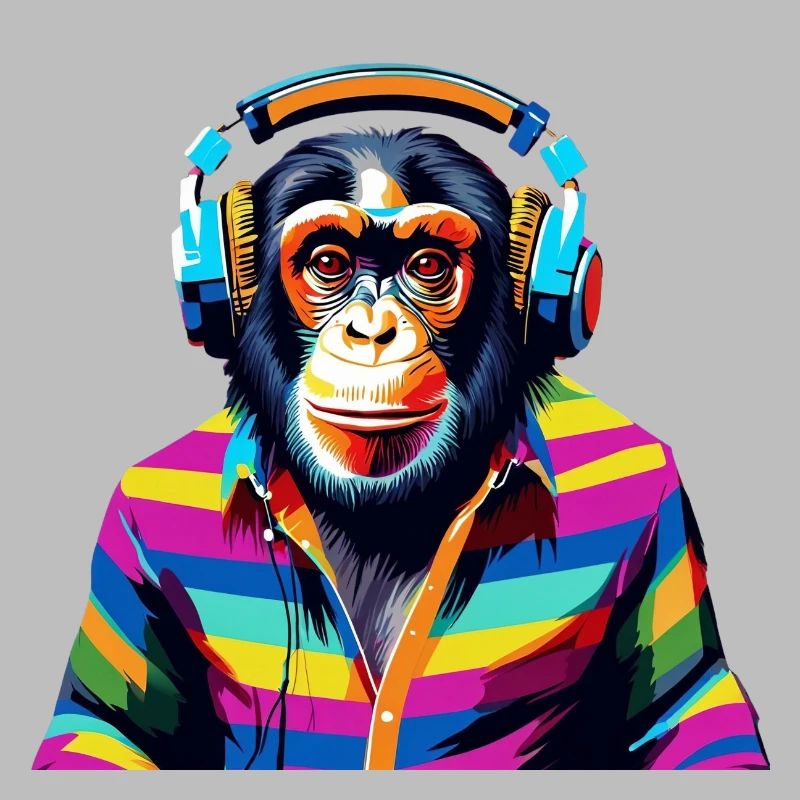 DJ Schimpansen bunt