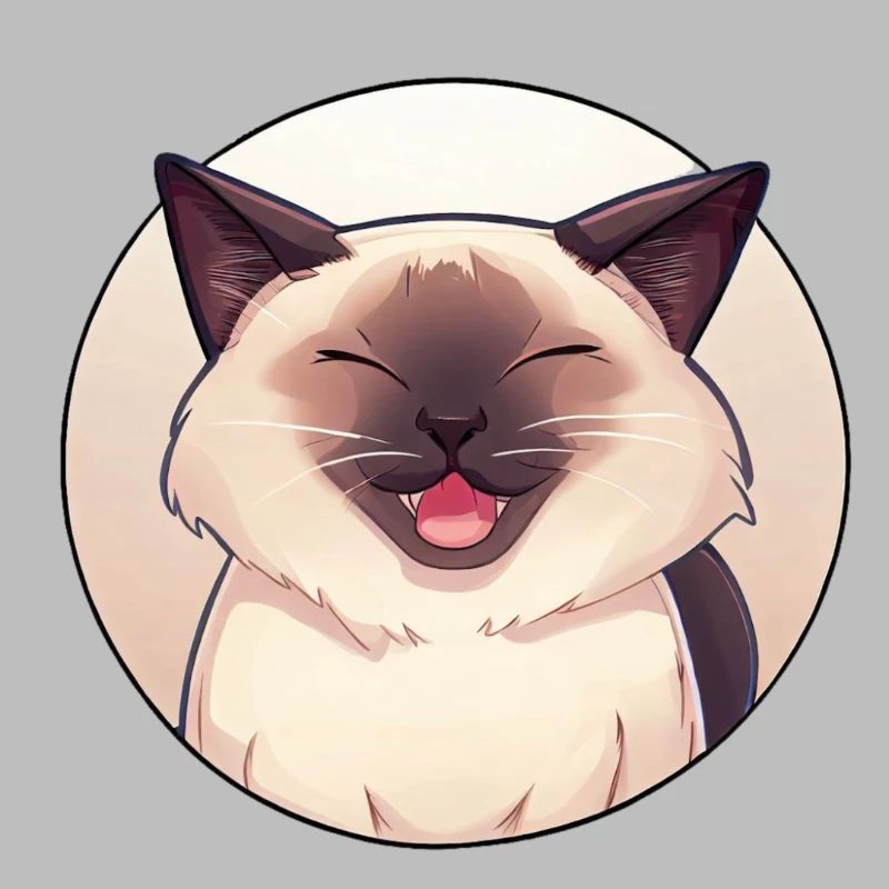 Chat de style anime dans un cercle
