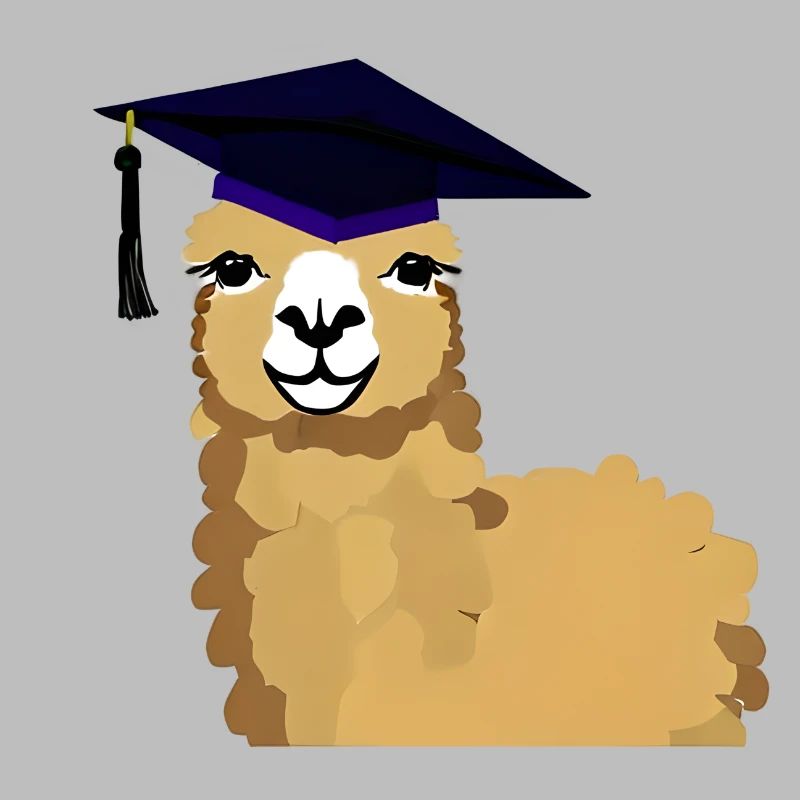 Bachelor Absolvent Schulabschluss Alpaka Studium