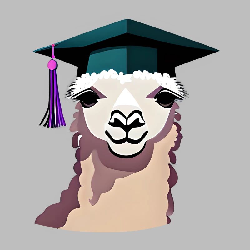 Bachelor Absolvent Alpaka Studium Schulabschluss