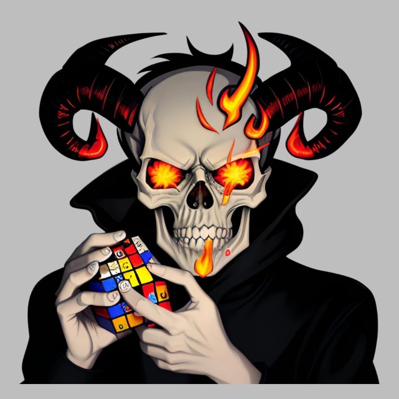 Horned skull | Solving his cursed puzzle cube