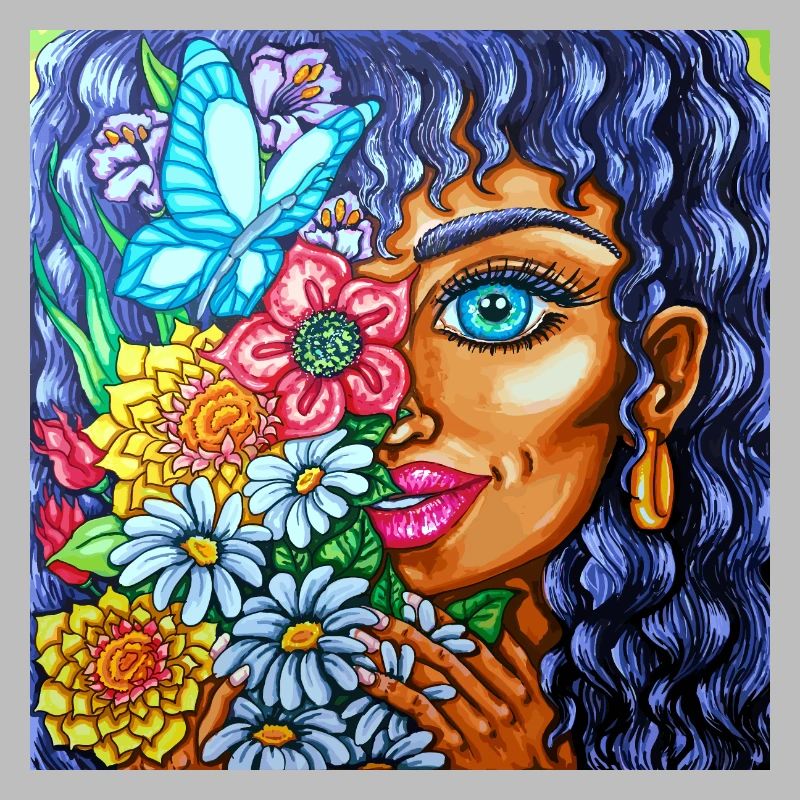 Fille aux fleurs