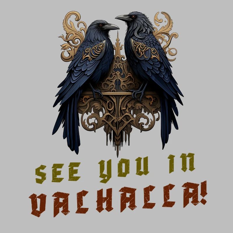 The ravens Hugin and Munin "See you in Valhalla!"