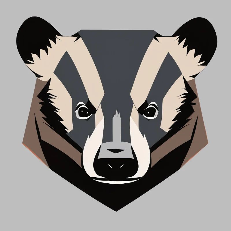 badger face vector look geometric proud strong wil