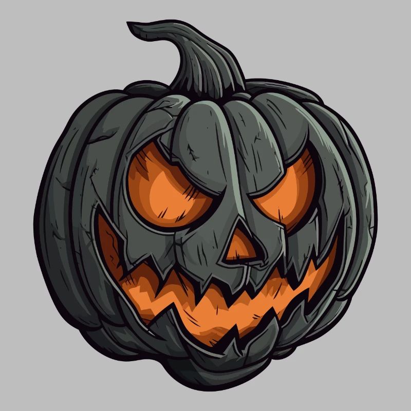 Wild Halloween Pumpkin Face Glowing Grimace