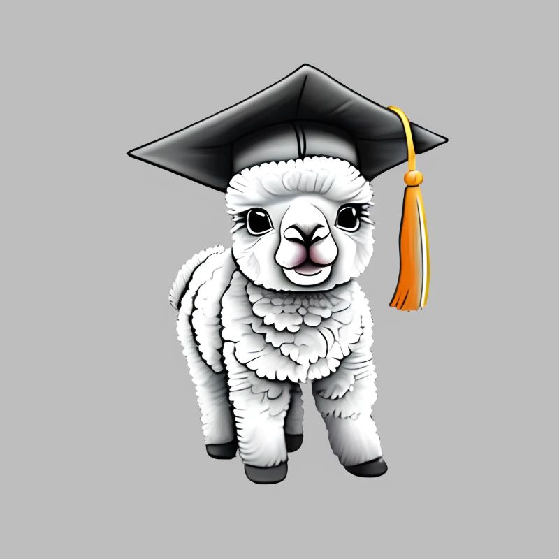Bachelor Absolvent Schulabschluss Alpaka Studium