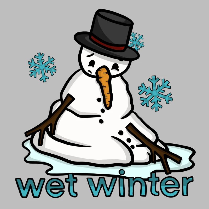 Melting snowman wet winter