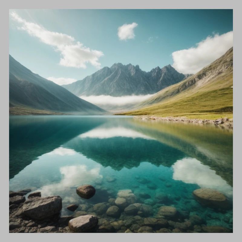 Bergsee mit wunderschöner Reflektion