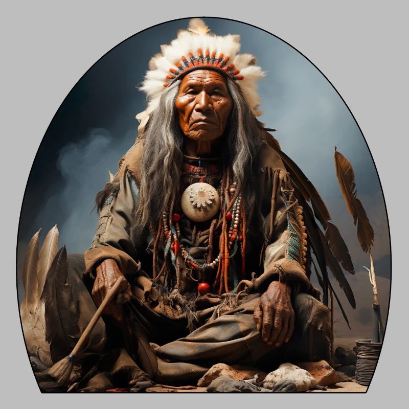 Indianerhäuptling mit Federschmuck