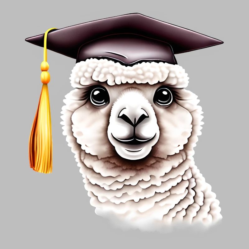 Bachelor Schulabschluss Absolvent Alpaka Studium