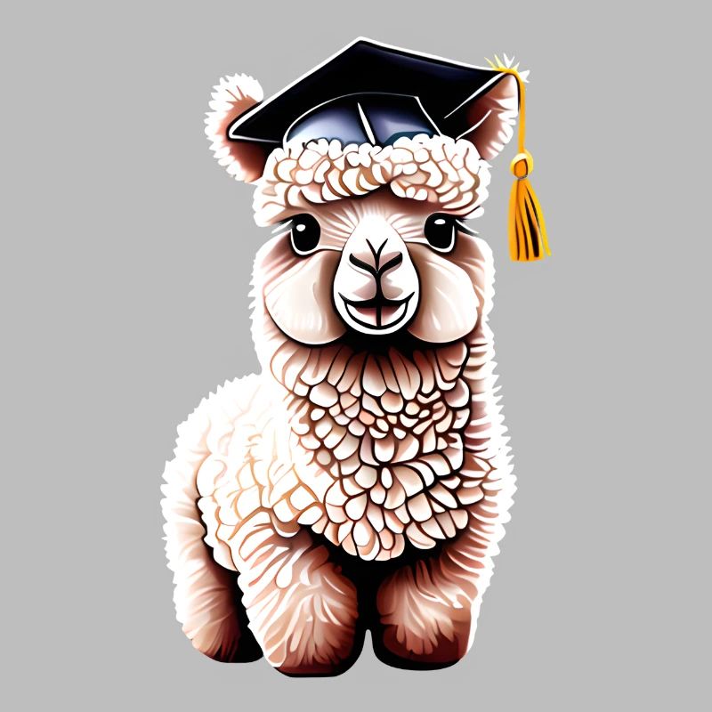 Bachelor Absolvent Schulabschluss Alpaka Studium