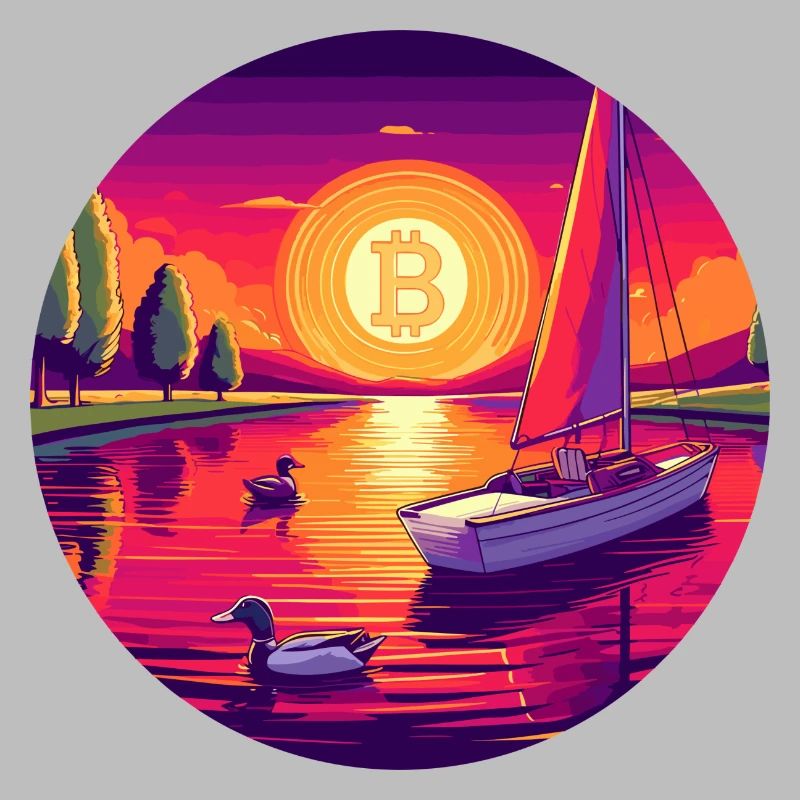 Bitcoin Sunset: Eine einzigartige und farbenfrohe digitale Kunst