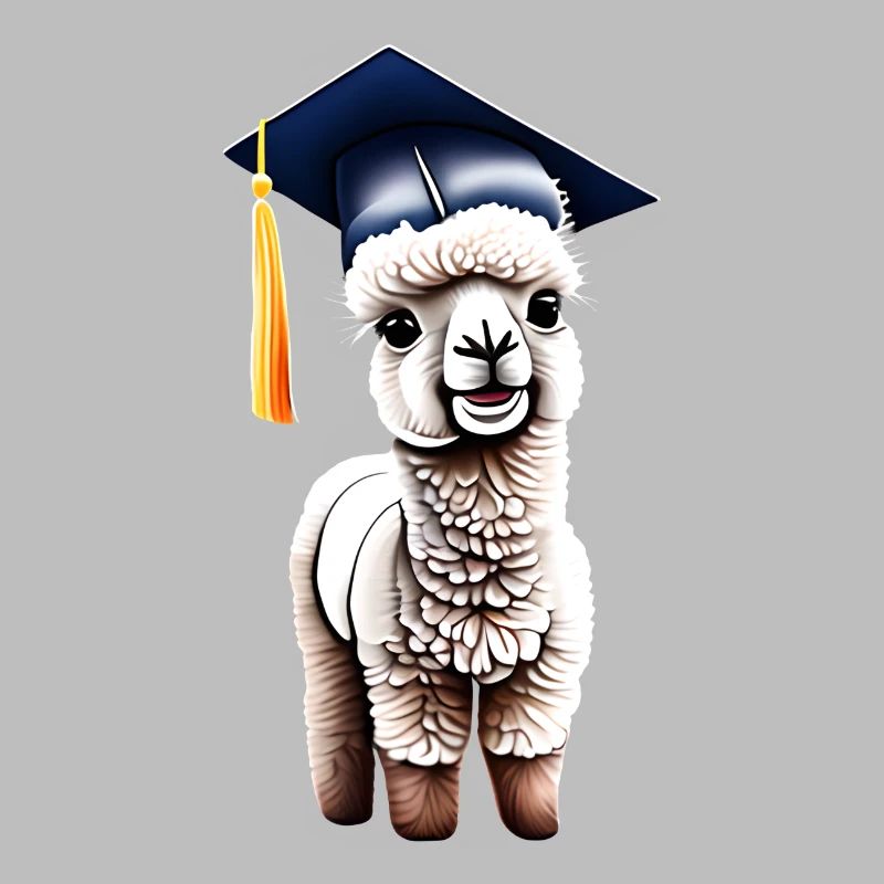 Bachelor Absolvent Schulabschluss Alpaka Studium