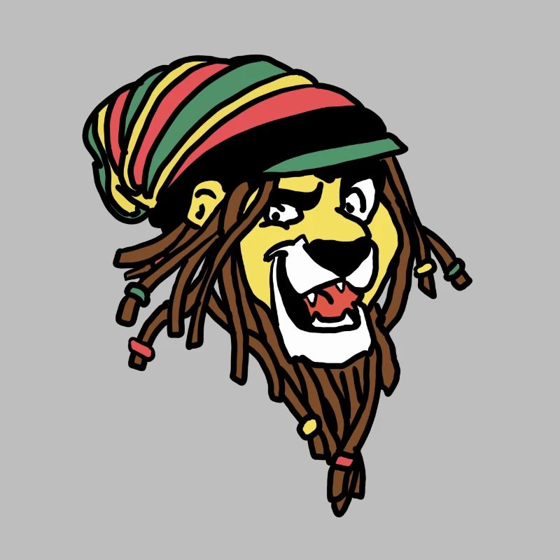 Löwe mit Dreadlocks Rastafari