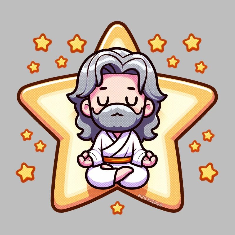 God Meditating cartoon
