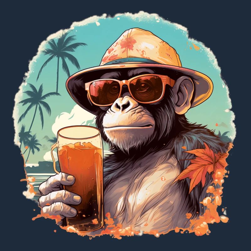 Cool monkey with drink Funny animals chimpanzee