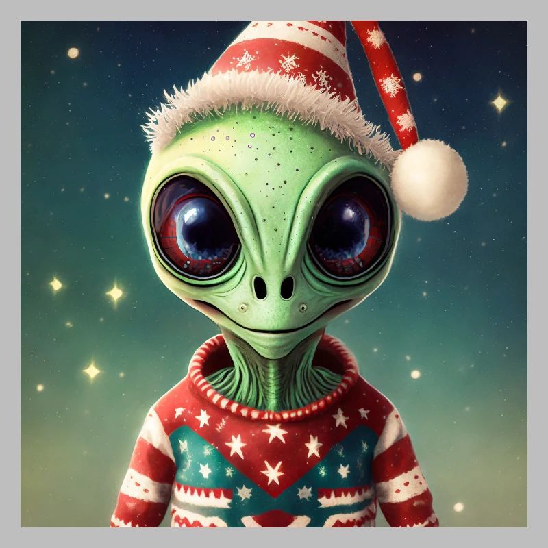 extraterrestre portant un pull de Noël moche