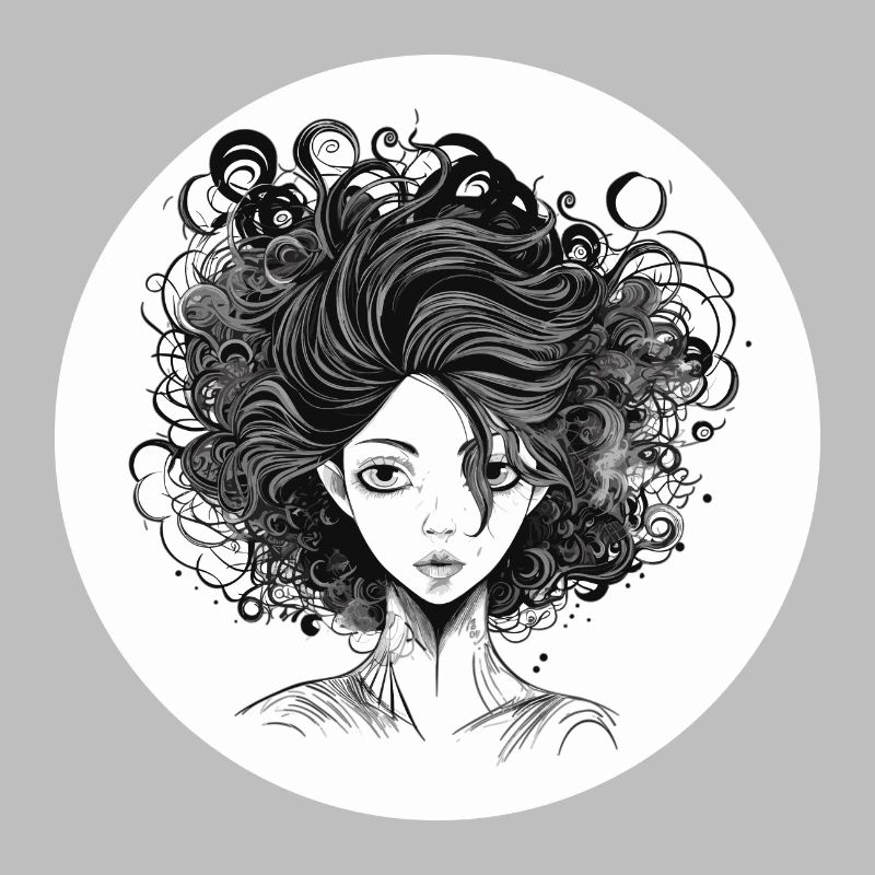 Frau wilde Frisur