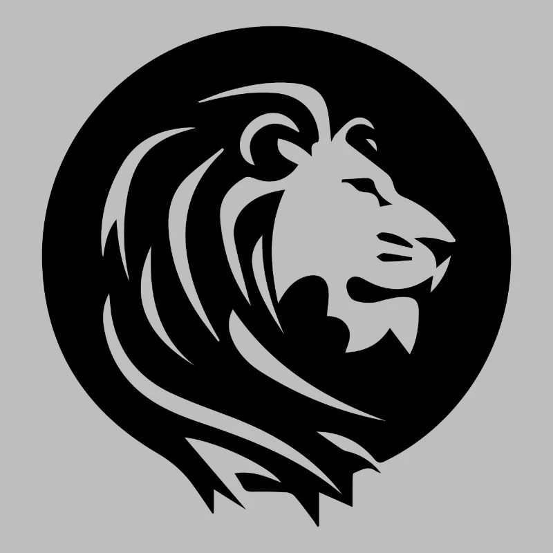 Mighty Lion Head with Mane Tattoo Style