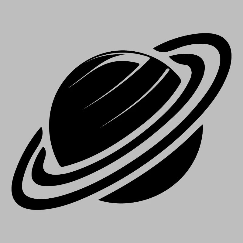Planet Saturn with rings in the solar system