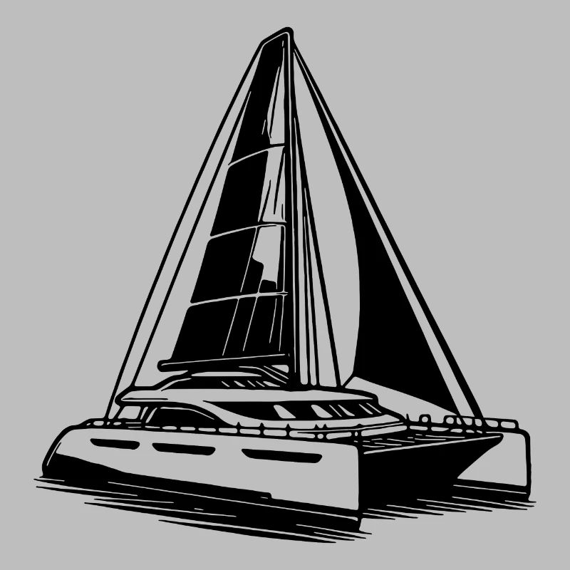 Sport Catamaran Double Hull Sailboat with Sails
