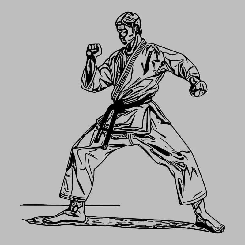Judo Trainer in Kampfpose