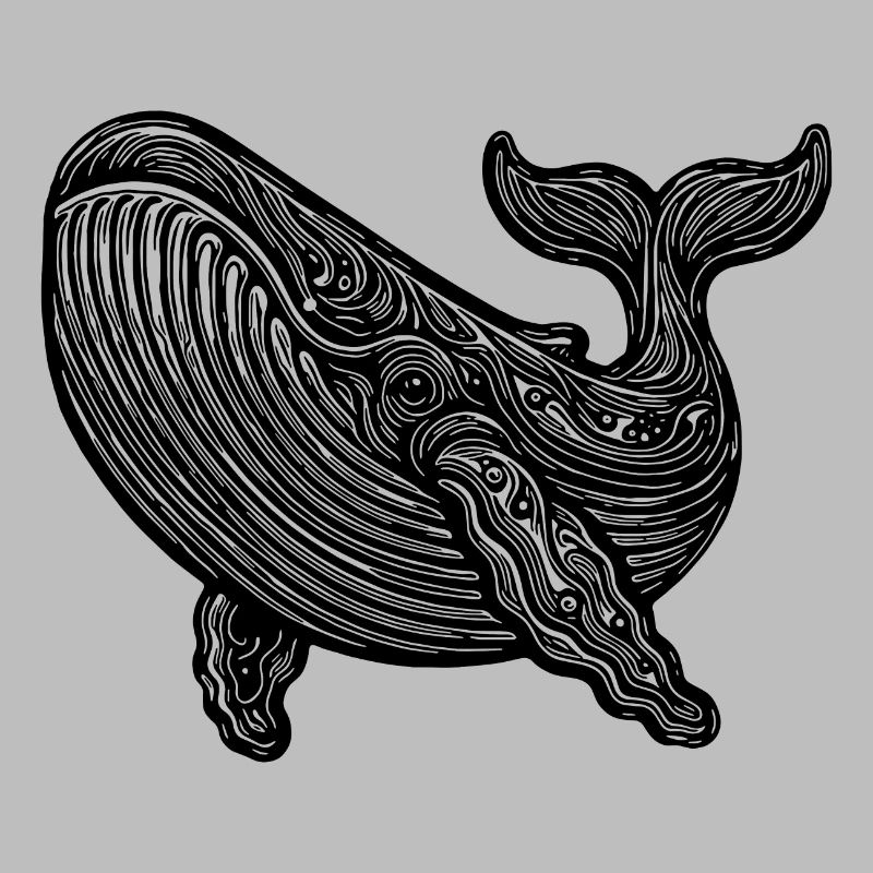Grande baleine plongeuse Vintage créature de mer