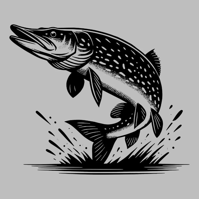 Big Leaping Pike Fish
