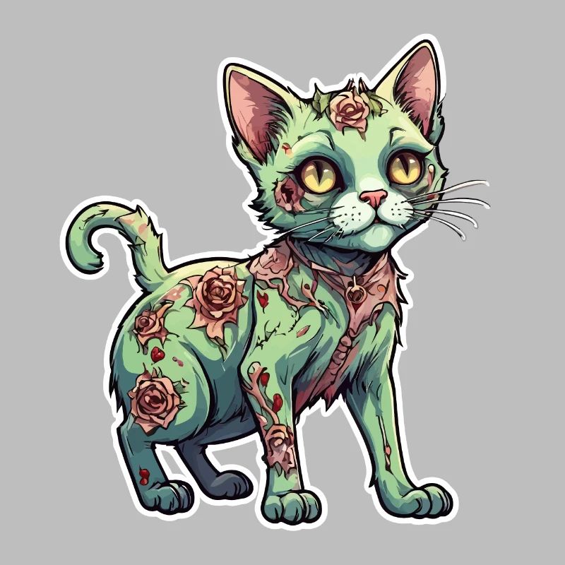 Illustration de chat zombie