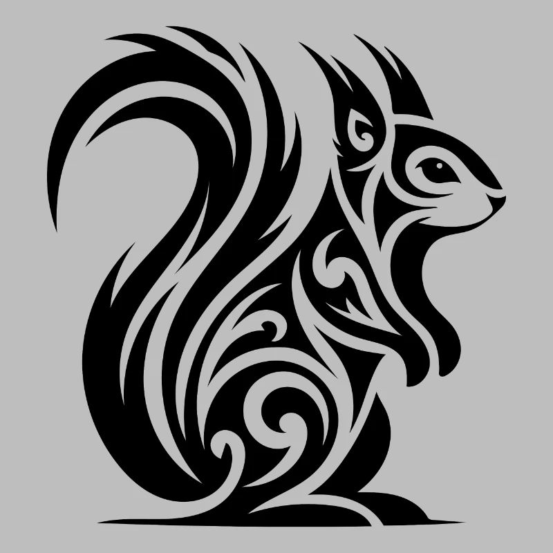 Niedliches Eichhörnchen in Tattoo Style
