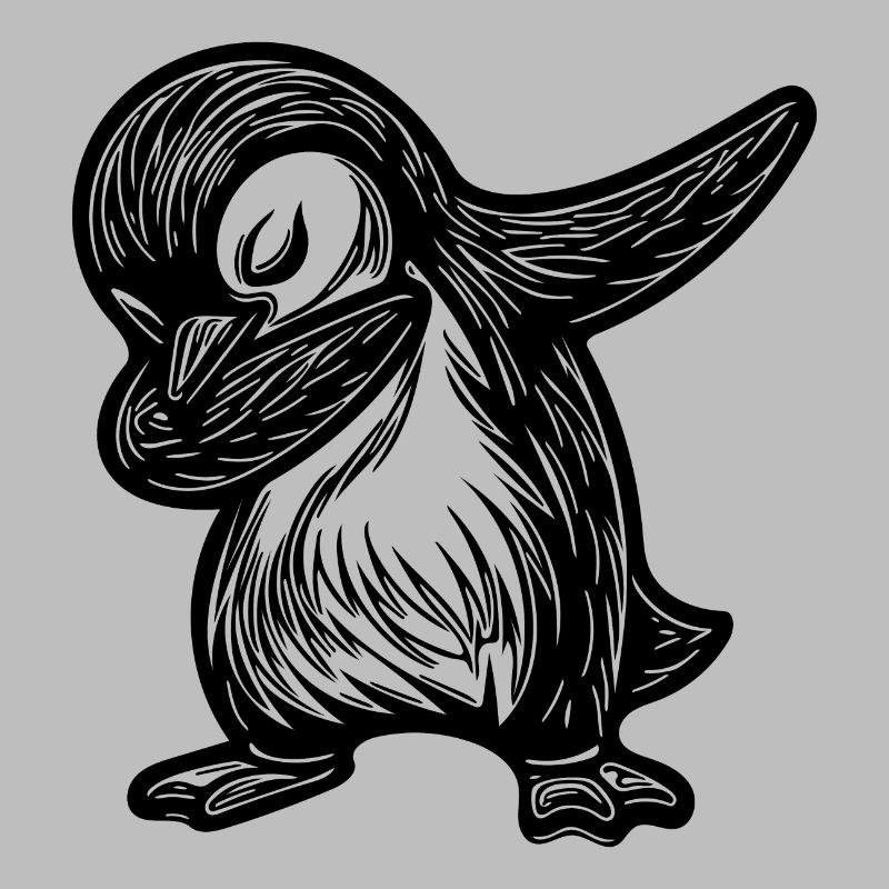 Süsser Knuffiger Pinguin Kleiner Dabbing Pinguin