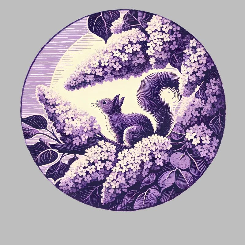 Flieder-Eichhörnchen-Kunst