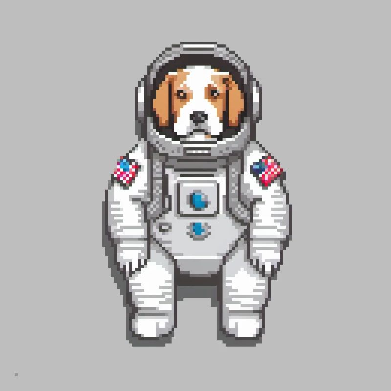 Cadet canin cosmique : l’odyssée de l’espace d’un chiot pixel