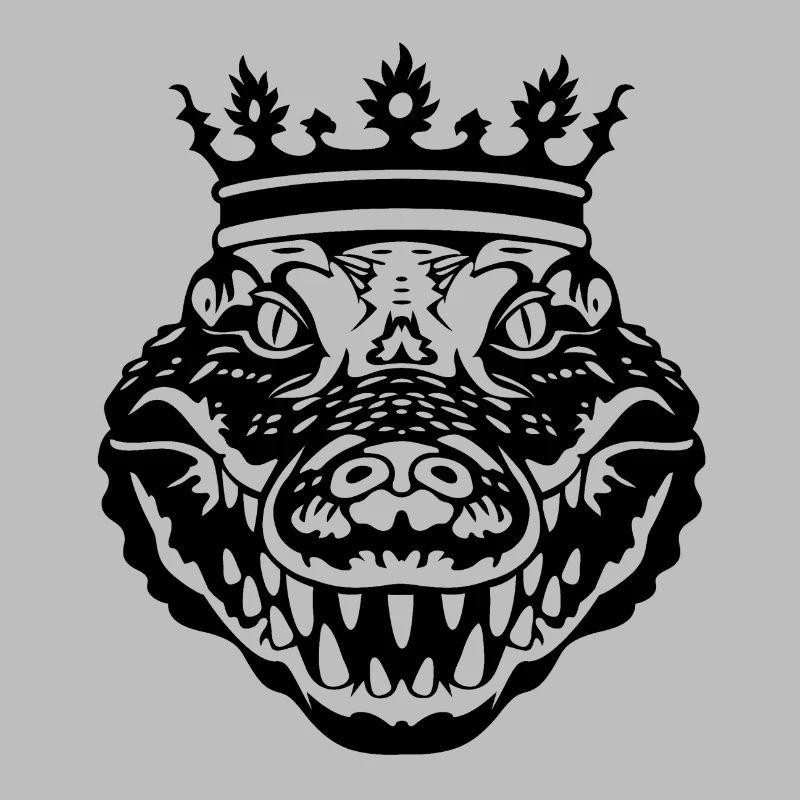 Krokodil mit schwarzer Krone