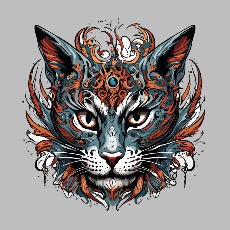 Tattoo / Tier / Kunst / cool / Comic / Katze