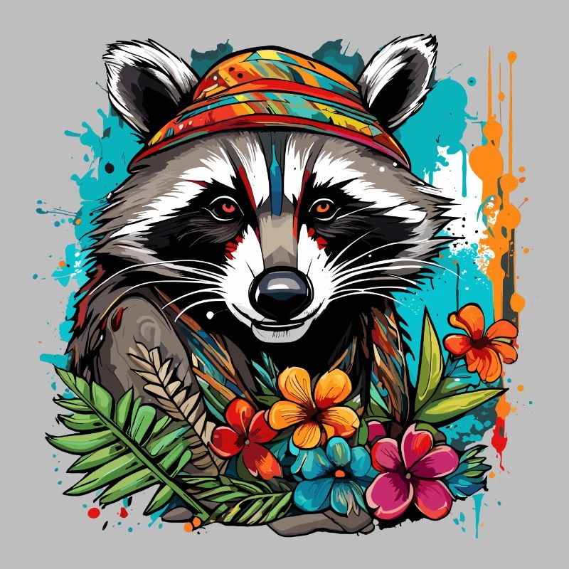 Tattoo / Tier / Kunst / cool / Comic / Waschbär