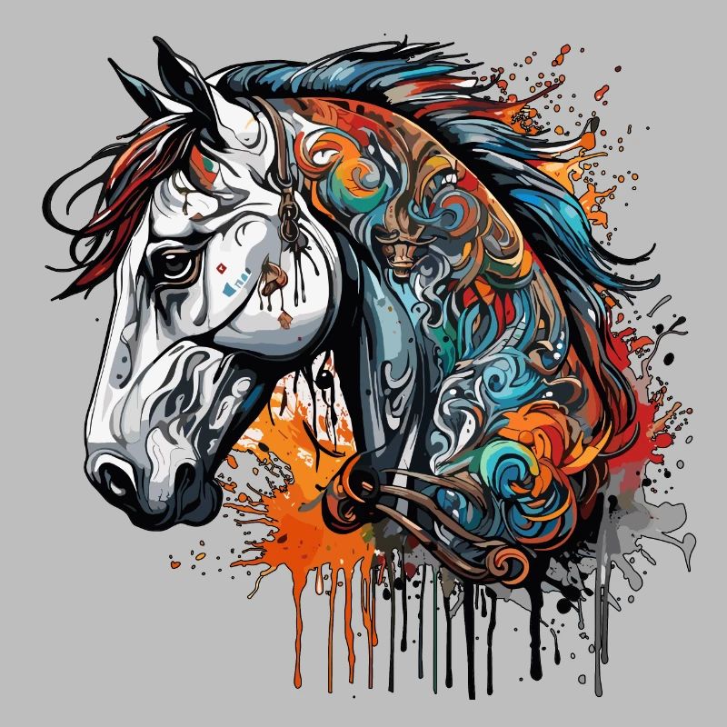 Tattoo / Tier / Kunst / cool / Comic / Pferd