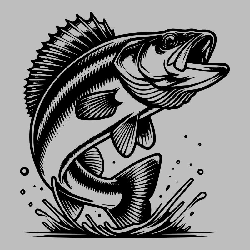 Eleganter springender Zander Raubfisch