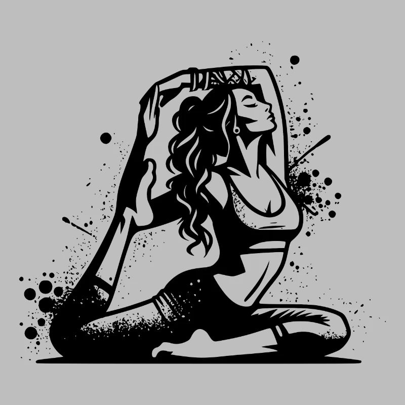 Yoga student in deep concentration exercise