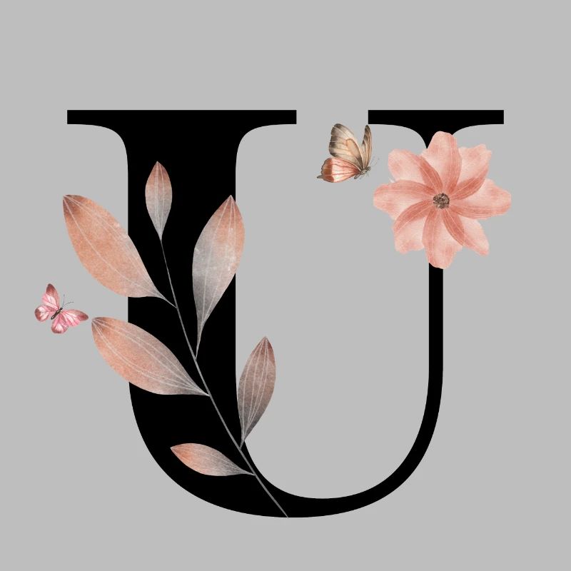 Buchstabe u Wildblumen Aquarelle