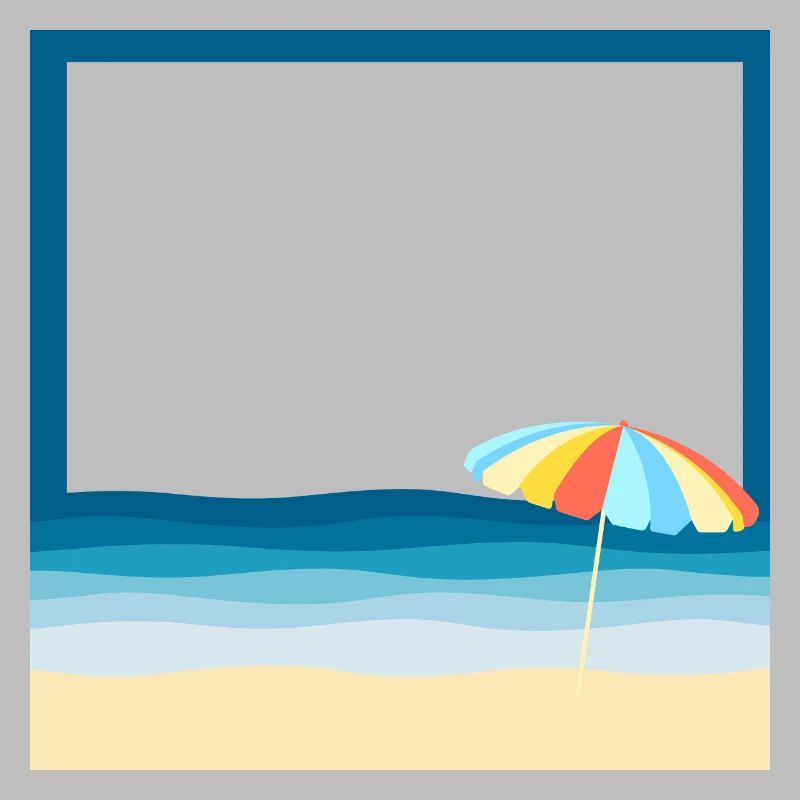 Summer beach with a parasol