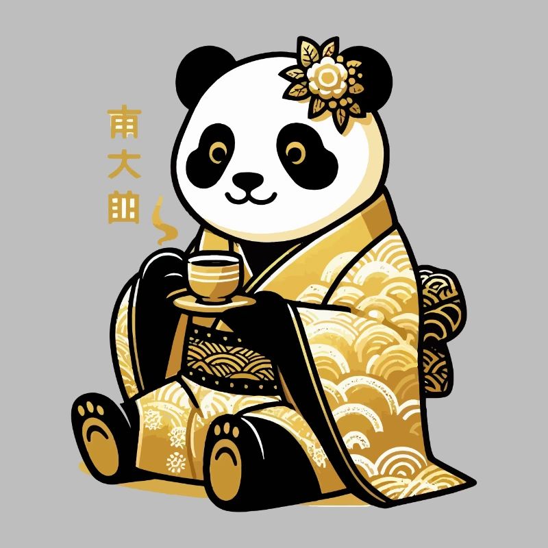 Cute Panda tea time
