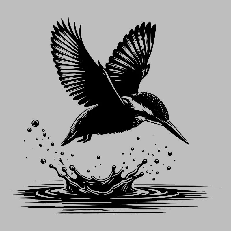 Kingfisher catching fish