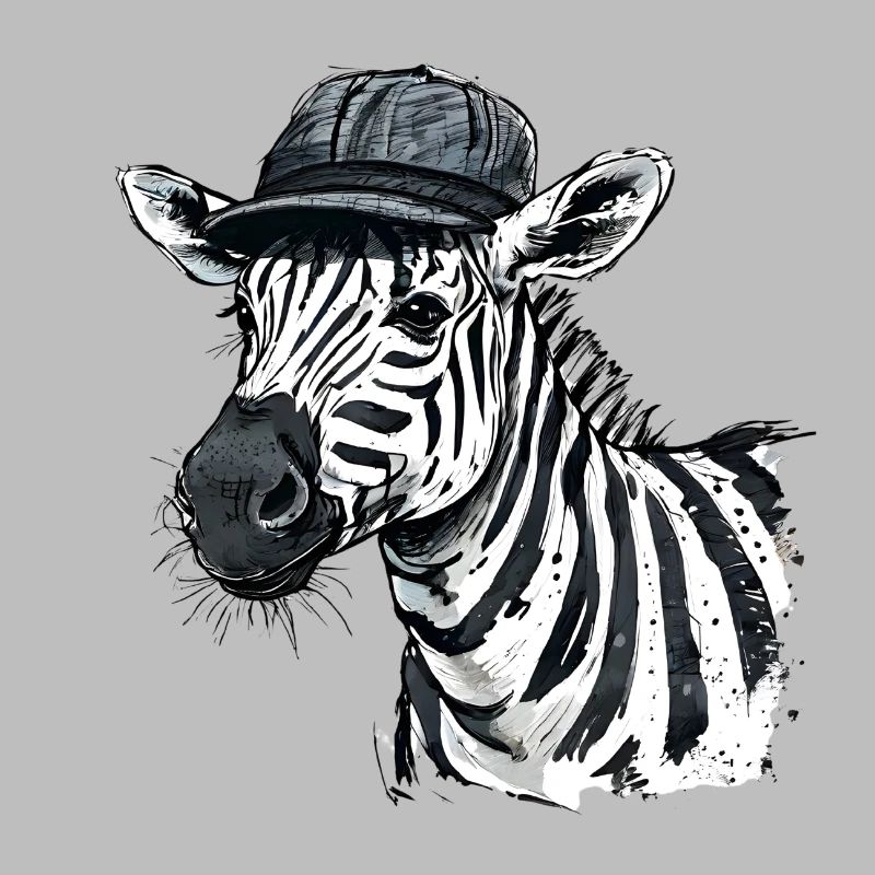 Süßes Zebra mit Mütze