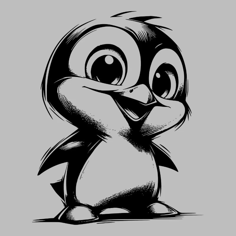 Dessin de bébé pingouin mignon petit pingouin